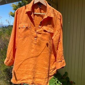 Ralph Lauren, orange large linen tunic